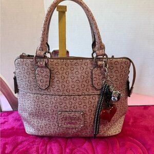 Guess Pink Patterned Satchel